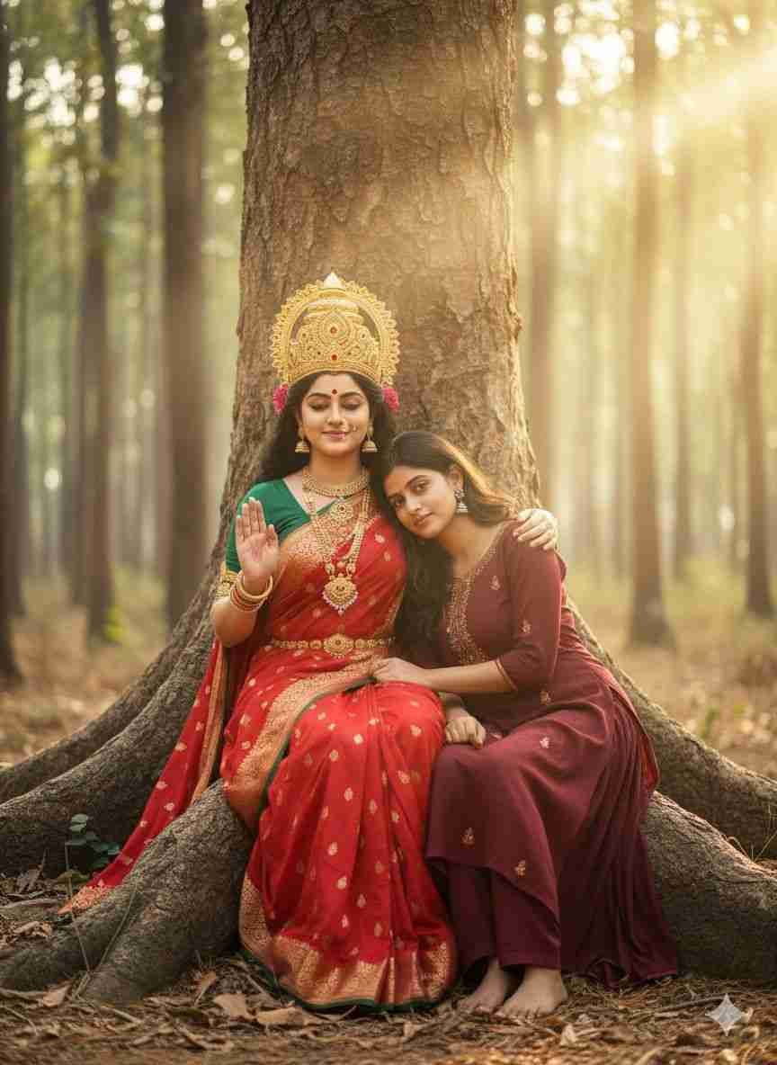Divine Blessings The AI Prompt for a Durga Maa Inspired Portrait