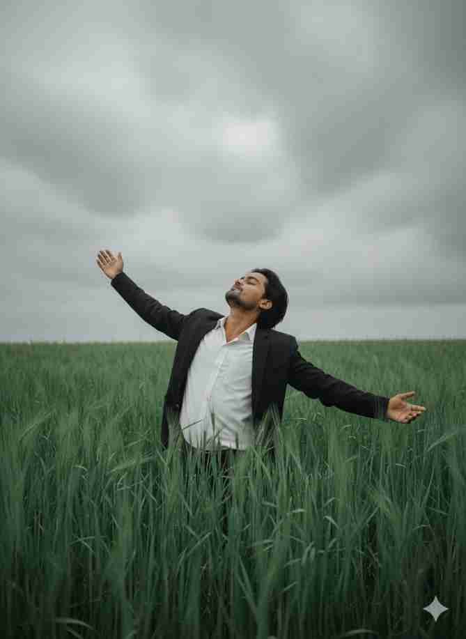 Embrace Freedom The AI Prompt for a Serene Open Field Portrait