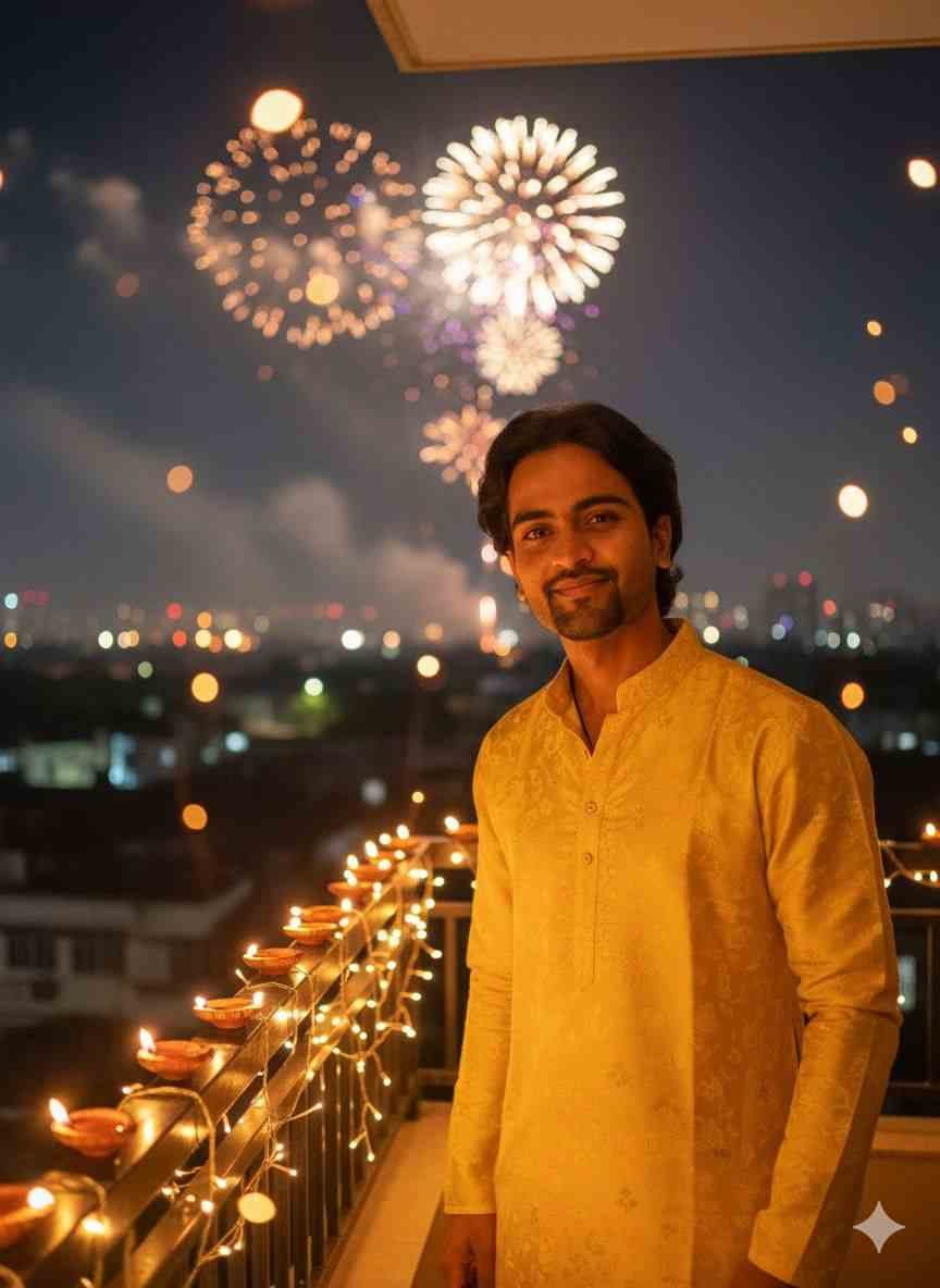 Diwali Night & Fireworks Capturing the Festive Vibe with an AI Photo Prompt