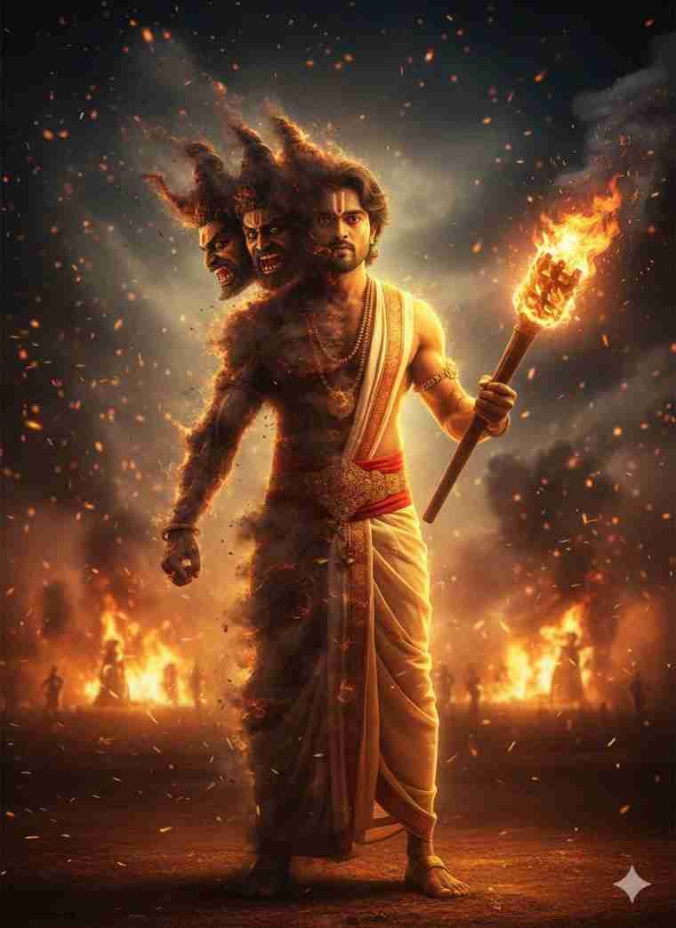 Dussehra AI Image Generation Prompt - Destroy Your Inner Ravan