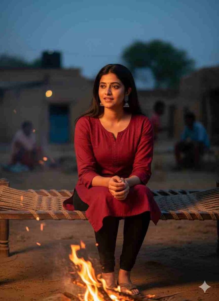 Village Vibe The AI Prompt for a Rustic Bonfire Portrait