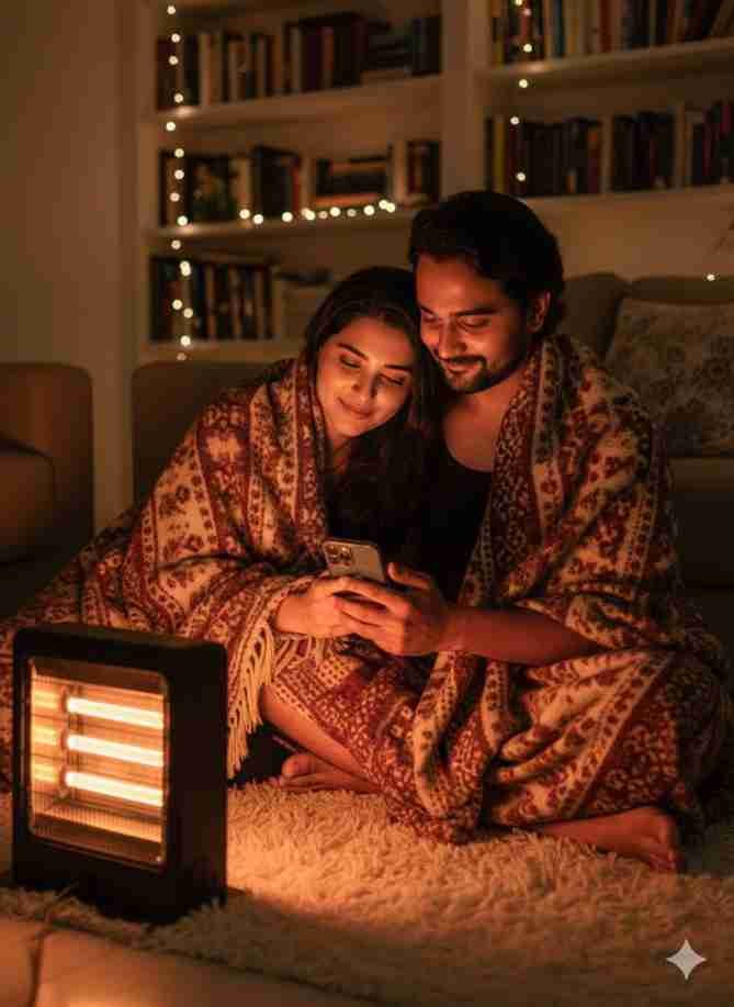 Winter AI Prompt Cozy Nights In - The AI Prompt for a Warm Winter Couple Portrait