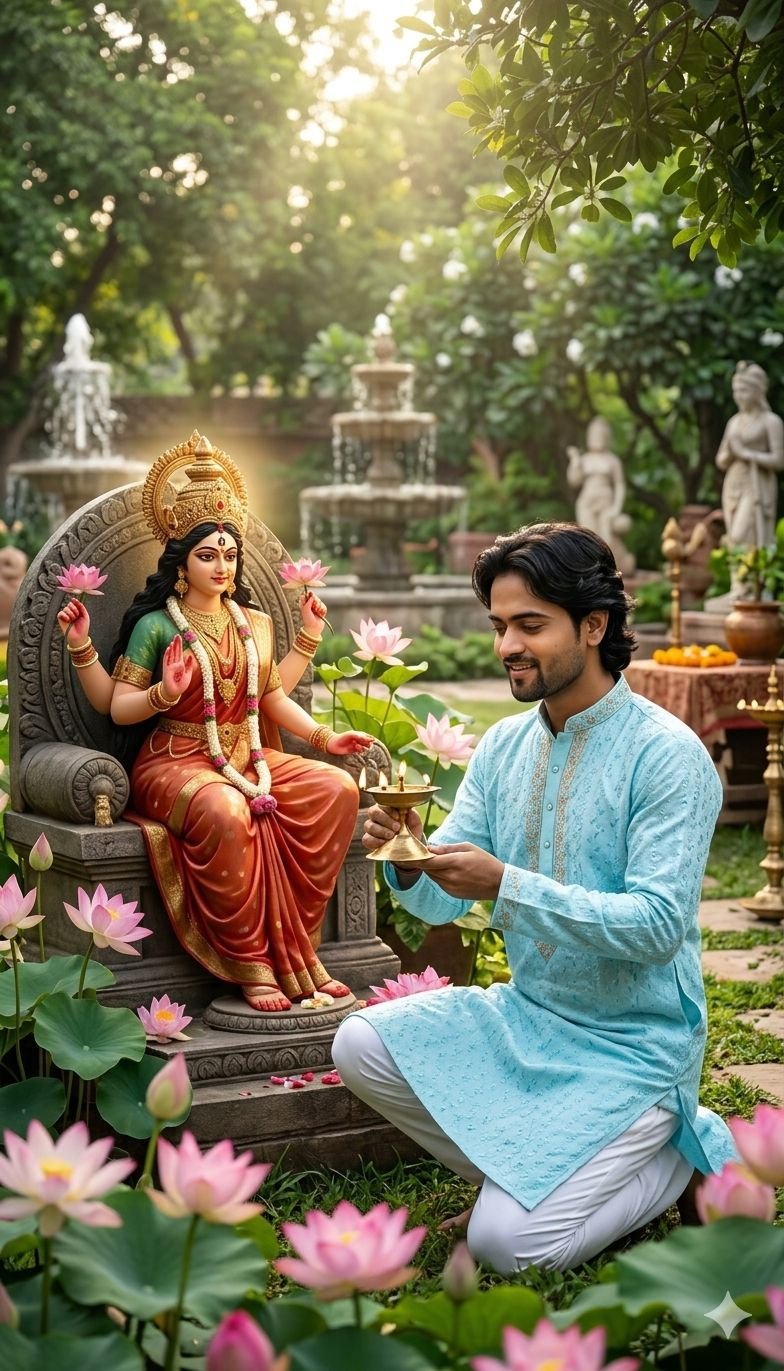 Chaitra Navratri Durga Maa AI Photo Prompt offer Arti